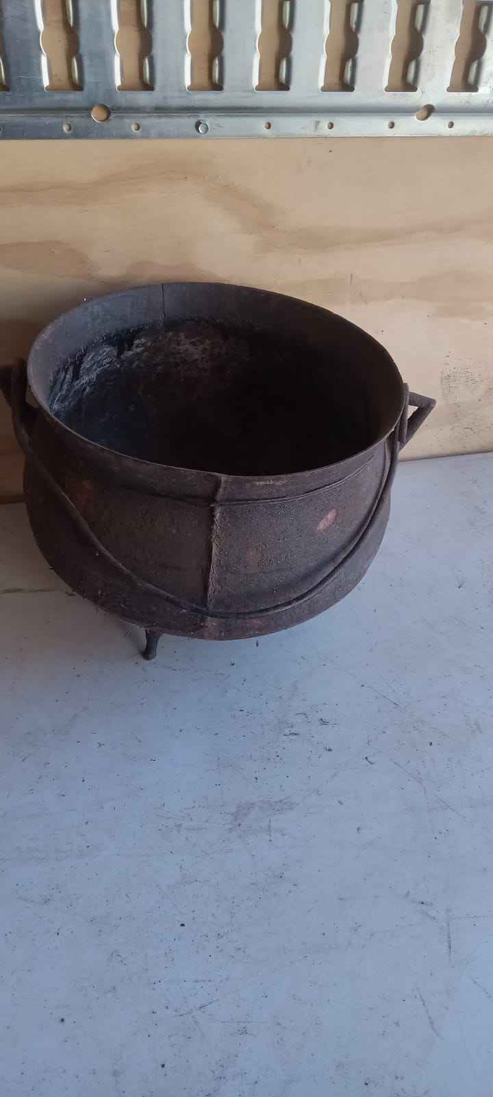 Old cast iron kettle